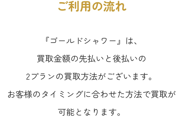 先払い買取業者 GOLD SHOWE-ゴールドシャワーで現金化する方法