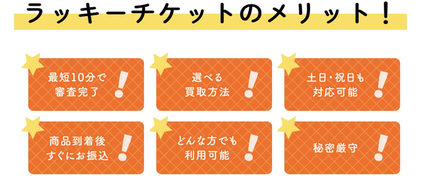 先払い買取業者 lucky ticket-ラッキーチケットのおすすめポイント