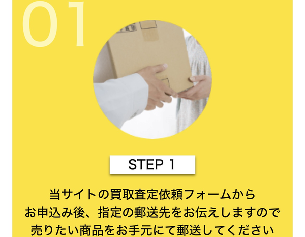 STEP1 査定依頼・商品の発送