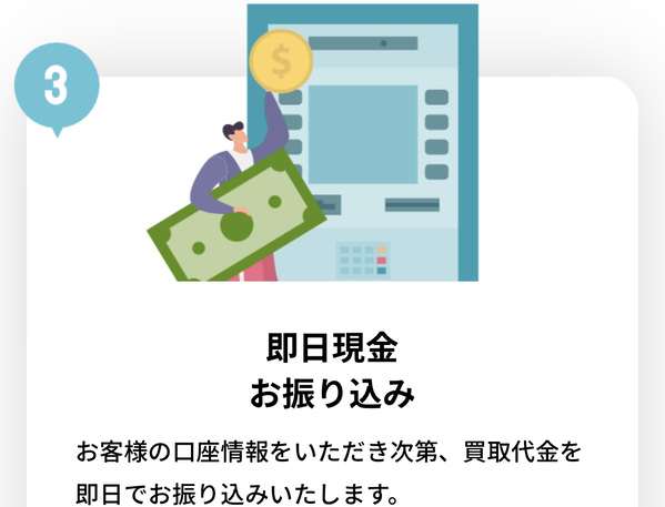 STEP3 即日現金振り込み