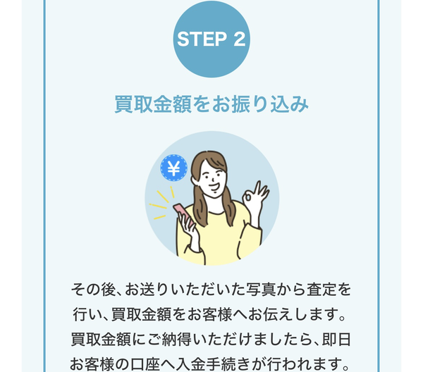 STEP2 買取金額を振り込み