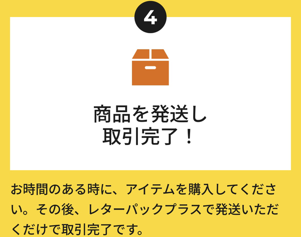 STEP4 商品を発送し取引完了！