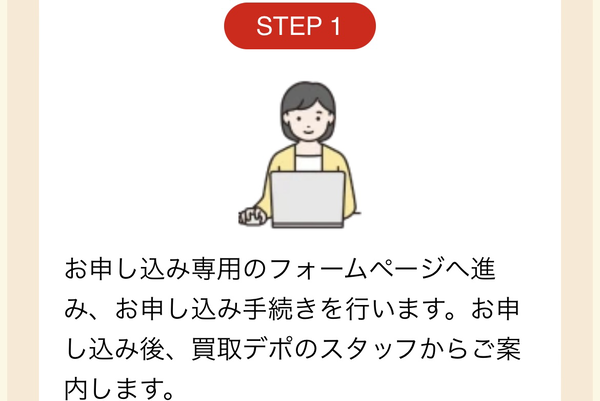 STEP1 WEB上で写真を送付して申込み