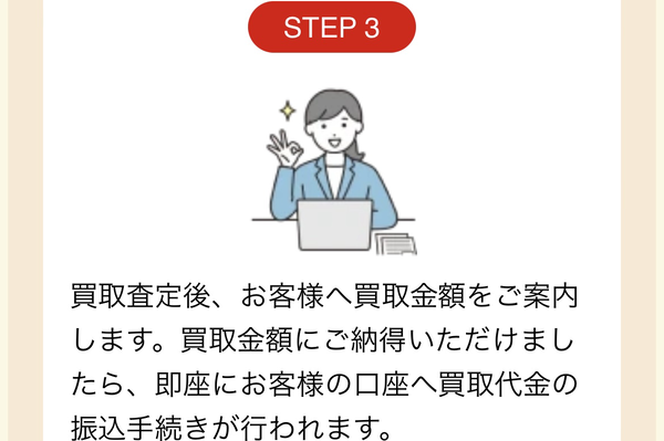 STEP3 買取金額をお振り込み