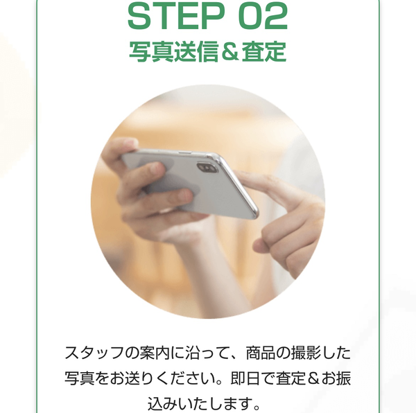 STEP2 商品の写真送信＆査定