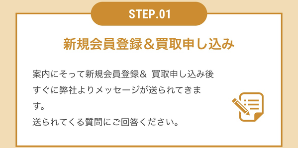 STEP1 新規会員登録＆買取申し込み