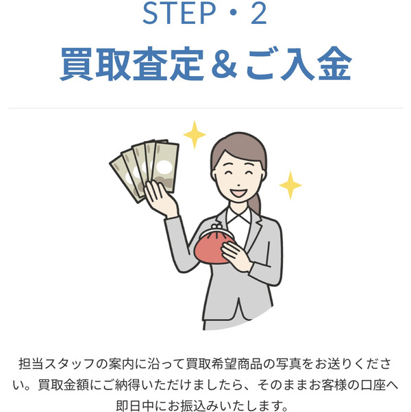 STEP2 買取査定＆即日入金