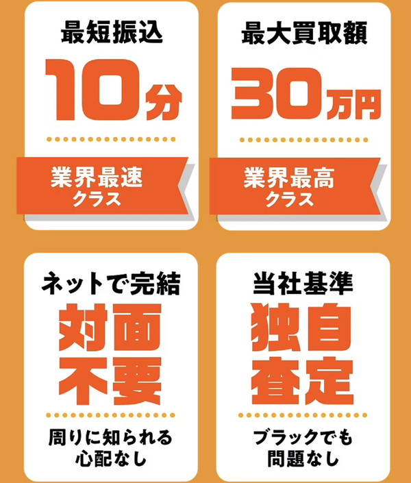 先払い買取業者 ORANGE-オレンジ-のおすすめポイント