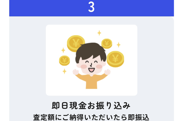STEP3 即日現金振り込み