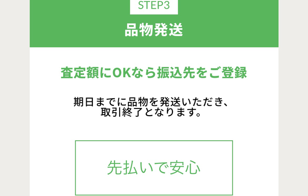 STEP3 買取代金の即日入金
