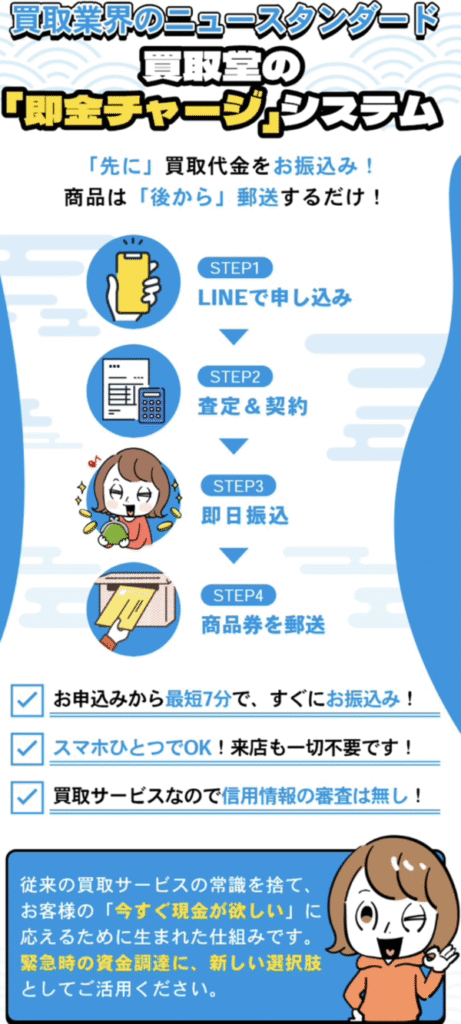 先払い買取業者 買取堂で現金化する方法